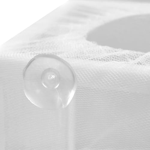 MY MIRONEY 2PCS 10.24" x 5.91" x 5.91" Fish Tank Breeder, White | Nylon Fish Incubator Mesh Box Aquarium Fish Fry Hatchery Breeder with Suction Cups - style: 10.24" x 5.91" x 5.91"; White; without Divider