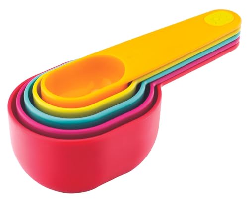 Joie Measuring Cups Set, Plastic, Assorted Colors, Baking, Cooking, Measure, Cakes, Cookies, Pies, 5 pc - style: Measuring Cups