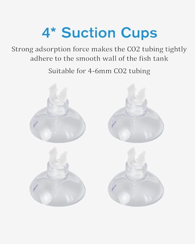 Airline CO2 Tubing 16.4 Feet Pressure Proof Trachea with Check Valves | Suction Cups, Soft and Transparent Aquarium Air Pump Accessories for Aquarium CO2 Fish Tank