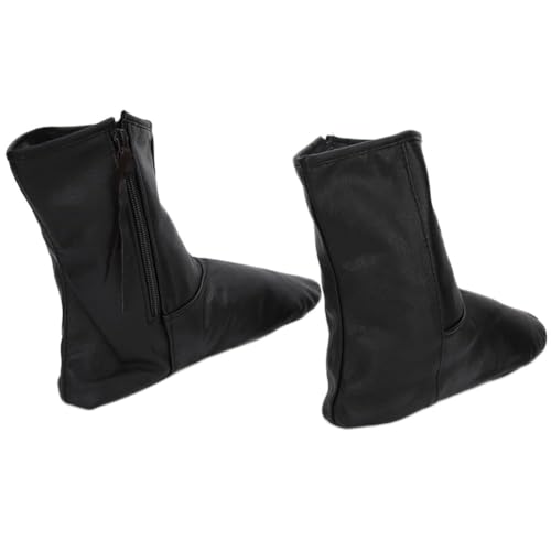 1Pair Muslim Leather Socks, Unisex Socks Zips Stockings, Islamic Thermal Prayer Winter Socks with Fleece Lined Sizes 35 to 45 (36-black) - size: 36