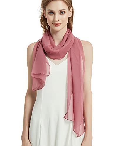 PANTONIGHT Long Chiffon Sheer Scarf For womens - color: 071 Mauve