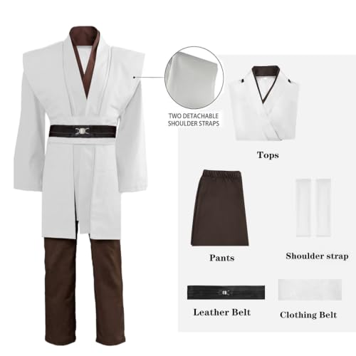 GOLDSTITCH 남성용 튜닉 로브 나이트 팬시 쿨 코스프레 코스튬 - color: 화이트(튜닉), size: 미디엄