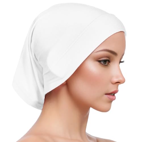 Yeieeo Women's Stretch Tube Hijab UnderCap Solid Color Hijab Headscarf For Women Lightweight Hats Breathable Liner 2pcs/4pcs - color: Bk+wt+be+lkq