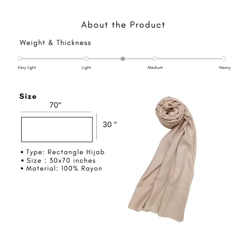 Modal Hijab for Women | Headscarf - color: Biscuit Modal - Plain Hijab