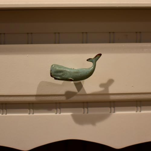 Sea Foam Green Nautical Whale Dresser Pull Blue Drawer Knob Kitchen Cabinet Hardware Coastal Beach Home Decor