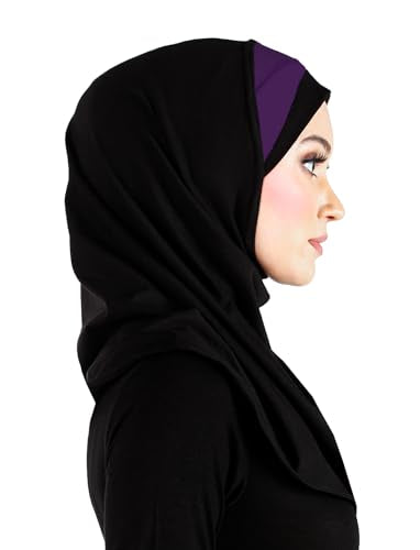 Women's Festive Amira Hijab Cotton Muslim Headscarf with Sporty Pleats