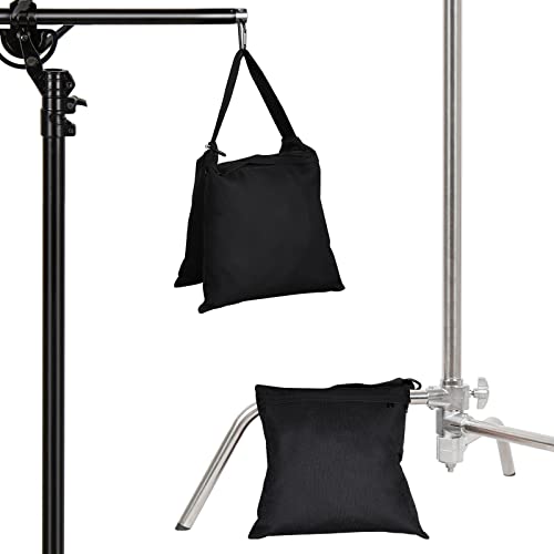 Aimosen 4 Packs Sandbags Weight Bags for Light Stand Photography Video Equipment, Heavy Duty Saddlebag for Backdrop Stand, Photo Tripod, Canopy, Pop up Tent, Umbrella Base, Fishing Chair, Picnic Table - color: Black