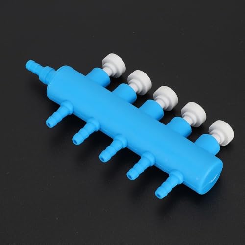 2Pcs 4mm Adapter Connector Plastic Distributor Aquarium Air Pump Splitter for Fish Tank Oxygen Tubing(5 Way) - style: 5 Way