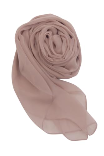 PANTONIGHT Long Chiffon Sheer Scarf For womens - color: 057 Khaki