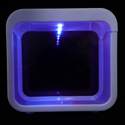 Plastic Aquarium Miniature Kits Small Aquarium Mini Fish Tank Small with LED Lighting Fish Landscape Box Desktop Decoration LED Creative - color: White