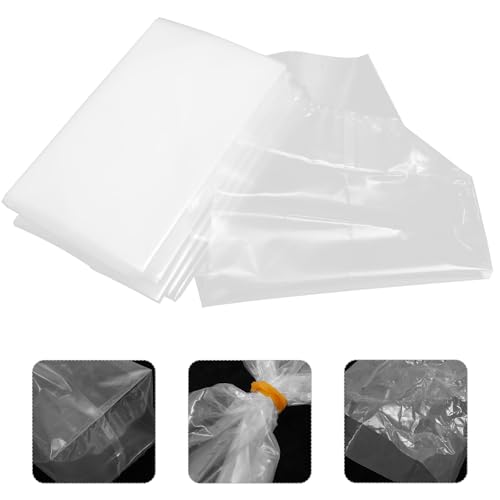 Garneck 50 Pack Ornamental Fish Transport Bags with Flat Bottom, 20x35x12cm Plastic Packaging Bags for Live Fish Shipping and Aquarium Transport, Includes Elastic Bands for Secure Handling