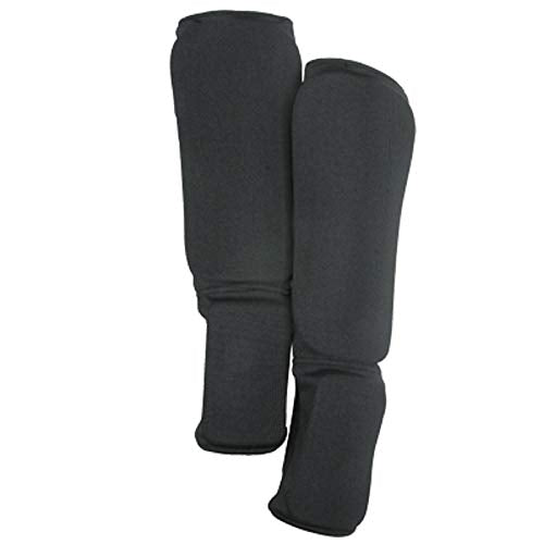 Pro Force Combination Cloth Shin/Instep Guards - Black - Child Large