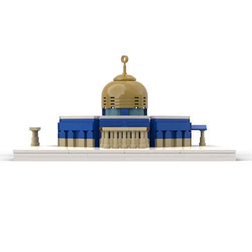 Birthday gift educational puzzle assembly toy for children, Jerusalem Rock Dome Mosque blocks, Muslim building blocks Islamic architecture plastic brick gift, creative DIY educational toy, Eid gift