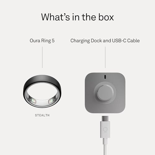 Oura Ring 5 Smart Ring - Stealth - Size 6 - Fitness & Sleep Tracker - color: Stealth, size: 6, style: Ring