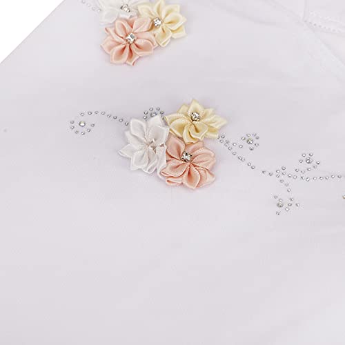 Clobeau Muslim Girls Hijab Scarfs Head Wrap Scarf for Girls Age 2-4 - color: White