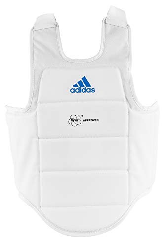 adidas WKF Approved Karate Chest Protector - White w/ Black Logo - size: XX-Large