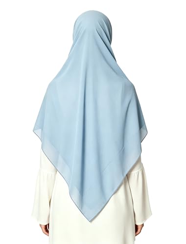 Lina & Lily Premium Chiffon Hijab Head Scarf Shawl Wrap for Muslim Women Square 58'' x 58'' - color: Baby Blue