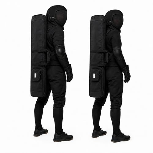 HEMA Sword Bag, 1680D Polyester HEMA Bag for Longsword, Saber, Rapier and Training Weapons, Padded Sword Carrying Case with Shoulder Strap, Black, (Two Sword Basic) - size: Two Sword Basic