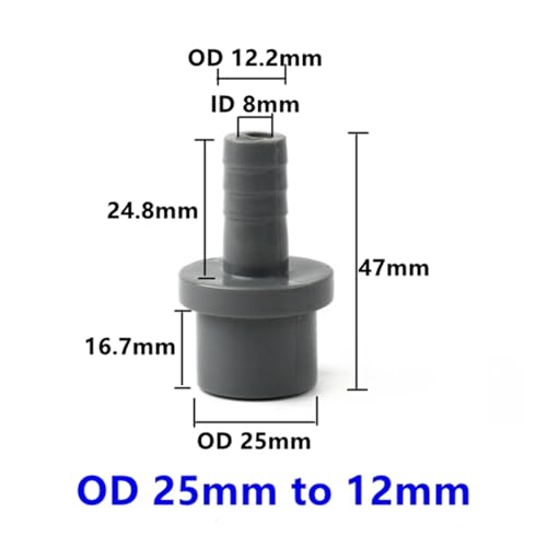 1~15PCS 20/25/32mm To 5~25mm PVC Pagoda Pipe Connectors Garden Irrigation Soft Hose Adapter Aquarium Fish Tank Fittings(OD 20mm to 12mm,White (5 PC)) - color: OD 20mm to 12mm, size: White (5 PC)
