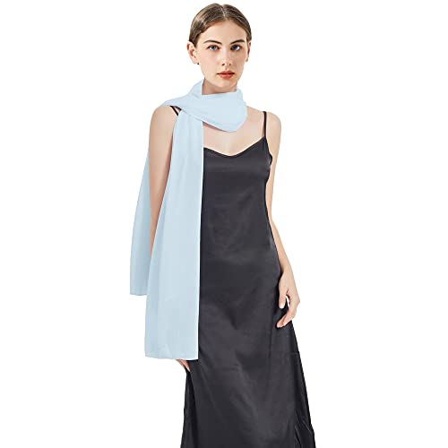 Chiffon Shawls and Wraps - Lightweight Scarve for Women Evening Dresses Wedding Bridal Formal Party - color: K-light Blue