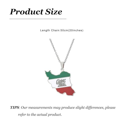 Iran Necklace Iran Map Charm Necklaces Dainty Gold Necklaces for Women Silver Jewelry Gifts for Women - color: A6:Iran Map Necklace