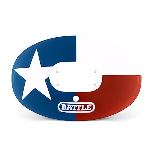 Battle Sports Oxygen Football Mouthguard, Texas | Maximum protection with a safe secure comfortable fit, Built-in airflow channels for easy breathing, No boiling required