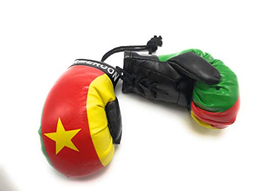 Hanging Car Mirror Mini Boxing Gloves (Cameroon) - color: Cameroon