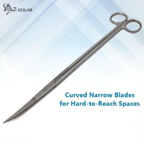 A2Z-Aquascaping Maintenance Tools Accessories,Anti-Rust Stainless Steel Tweezers Scissors Spatula for Aquarium Tank Clean, Fish Tank, Bonsai, Algae Scrapers (12" Scissors - Curved - Silver) - size: 12" Scissors - Curved - Silver