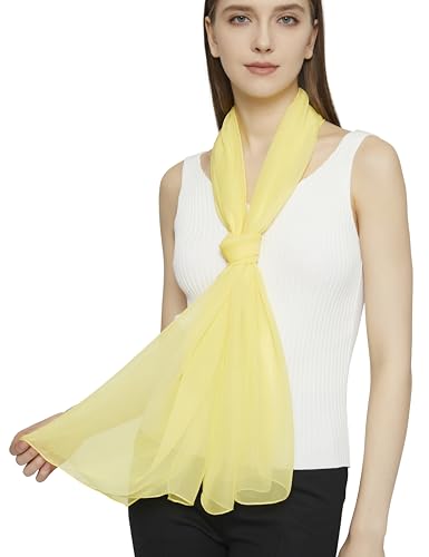 PANTONIGHT Long Chiffon Sheer Scarf For womens - color: 056 Plain