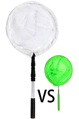 Insect and Butterfly Net with 12" Ring, 24" Net Depth, Handle Extends to 36 Inches - size: 14" Ring, 36" Handle