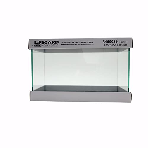 Lifegard Aquatics 5 Gallon Rimless Aquarium, Clear Glass, Ultra Clear Sealant Fish Tank, 5mm Thick with Dense Leveling Mat for Freshwater/Marine, Home or Office Decor (15.74"x7.87"x9.84") - size: 5 Gallons