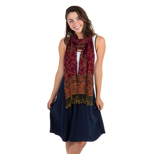 TUSHUSTY Pashmina Feel Rave Shawl Wrap for Women Men Hijab Scarf - color: Black