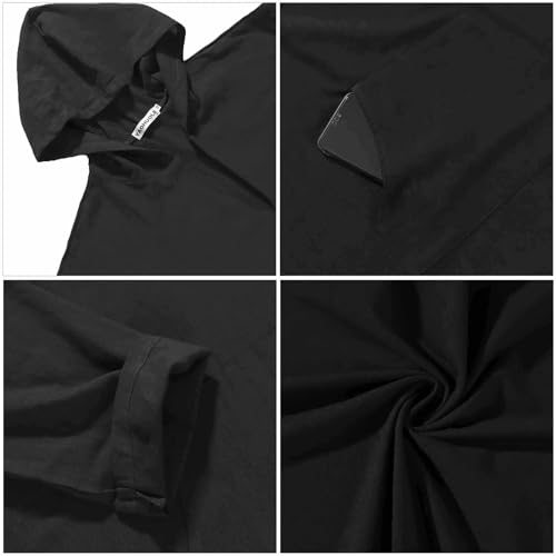 YAOHUOLE Men's Long Sleeve Kaftan Side Split Long Gown Thobe Hooded Men Caftan - color: Dark Gray, size: 3X-Large