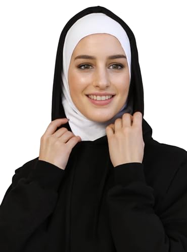 Lina & Lily Modal Jersey Muslim Amira Instant Hijab Scarf One Piece Ready-To-Wear - color: White