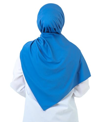 Prien Hijab For Women Muslim Lightweight Scarf Head Scarves For Girls Islamic Long Headscarf Chiffon Shawl Prayer Set Ramadan - color: Indigo