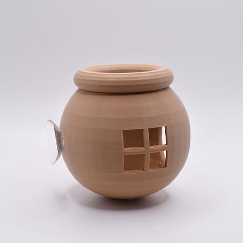 Floating Cozy Betta House, Natural Floating Betta Hide Out, Aquarium Fish Hammock, Relaxing & Stress Relief, Suction Cup Included, 2.9" W x 2.6" H (Natural Brown) - color: Natural Brown
