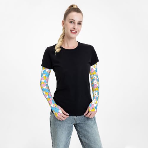 Arm Sleeves Outdoor Garden Sports Cooling Sun Sleeve for Women Men Farm - color: Cute