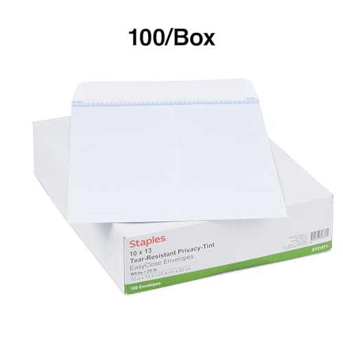 Staples EasyClose Invitation Envelopes, Assorted Pastel Colors, 100/Bx