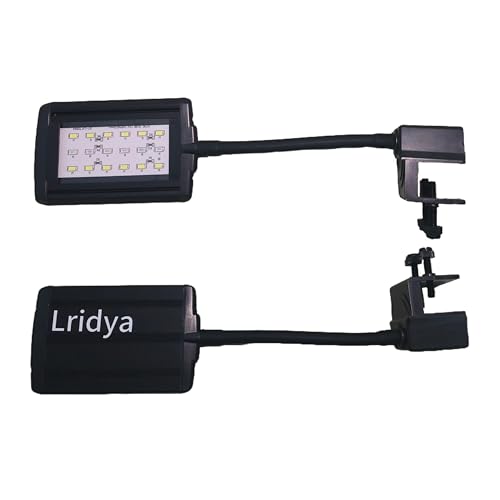 8W Clip-On Aquarium Light - White/Blue/Red, 5 Brightness Levels, Timer (3/6/12H), Aluminum Alloy - size: 8w