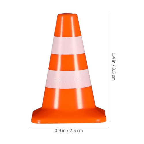 STOBOK 14Pcs Mini Traffic Cones Small Cones Tiny Simulation Road Parking Signs Plastic Traffic Roadblock Toy Educational Construction Party Favors for Kids