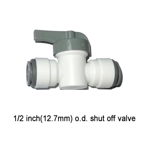 Acetal Copolymer 1/2" Tube OD Tube Fitting,Hand Shut Off Valve, Push to connect for RO water filter system parts (pack of 5) - style: 1/2 to 1/2 o.d. valve