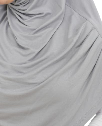 Prien Ready To Wear Hijab For Women, Instant Turban, Soft Muslim Scarf For Prayer, Long Hijabs, Islamic Clothes, Jersey Abaya - color: Grey