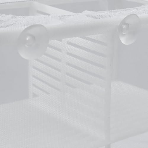 MY MIRONEY 2PCS 10.24" x 5.91" x 5.91" Fish Tank Breeder (with Divider) | White Nylon Fish Incubator Mesh Box Aquarium Fish Fry Hatchery Breeder with Suction Cups - style: 10.24" x 5.91" x 5.91"; White; with Divider