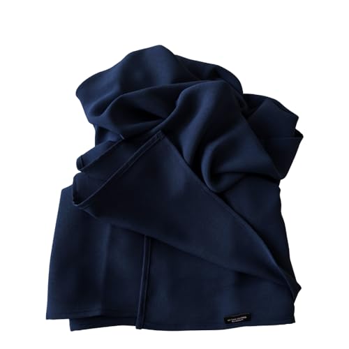 MuLanLegend Mu Lan Song Hijab | Large Non-See-Through Muslimah Headscarf Wrap | Non-Slip Women Scarf | Flowy and Drapey - color: Navy Blue