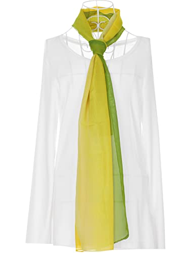 uxcell Women'sChiffon Sheer Long Scarf Silky Gradient Party - color: Yellow