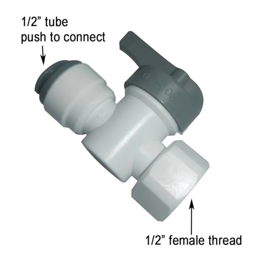 1/2" o.d. to 1/2" Female Thread Shut Off Valve Adapter Tube Fitting,quick connector push to connect for RO water filter system,5 pcs. - style: 1/2 female to 1/2 o.d. valve