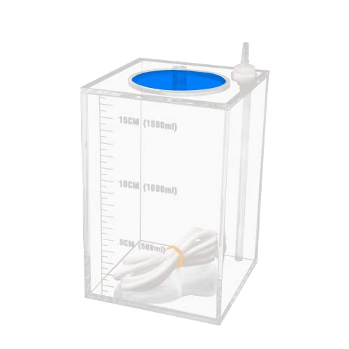 Aquarium Choice Acryli Made Liquid Storage Bucket Dosing Pump Reservoir Container (4.25 * 4.25 * 6.5 Inch;1500ml/1.5L(Blue Version) - size: 4.25*4.25*6.5 Inch;1500ml/1.5L(Blue)