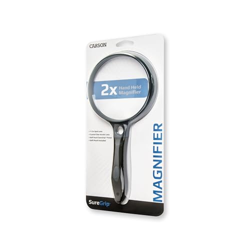 Carson® SureGrip 2x Acrylic Soft-Grip Magnifier with 11.5x Spot Lens (SG-12) - style: 4"