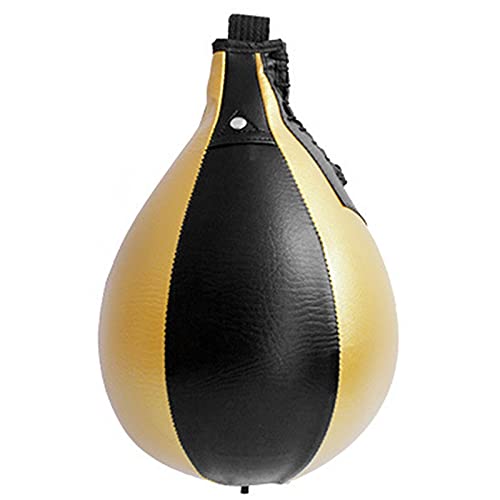 Boxing Speed Ball PU Leather Muay Thai Training Striking Bag Kit Boxing Punch Ball with Inflator Pump - color: White,Gold,Silver