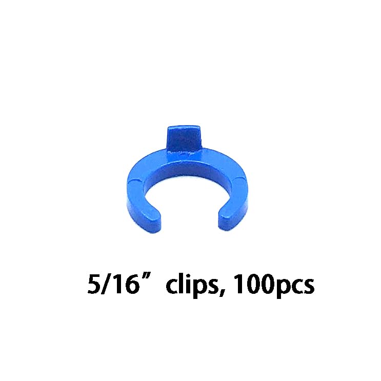 5/16" O.D. Tube Fitting Blue Locking Clip Clamps for RO Reverse Osmosis Water Filtration Systems or Other Quick Connect Fitting Replacement Parts Accessory,pack of 100. - size: 5/16" clip 100pcs
